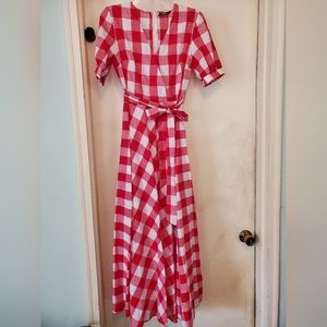 Red and White maxi dress